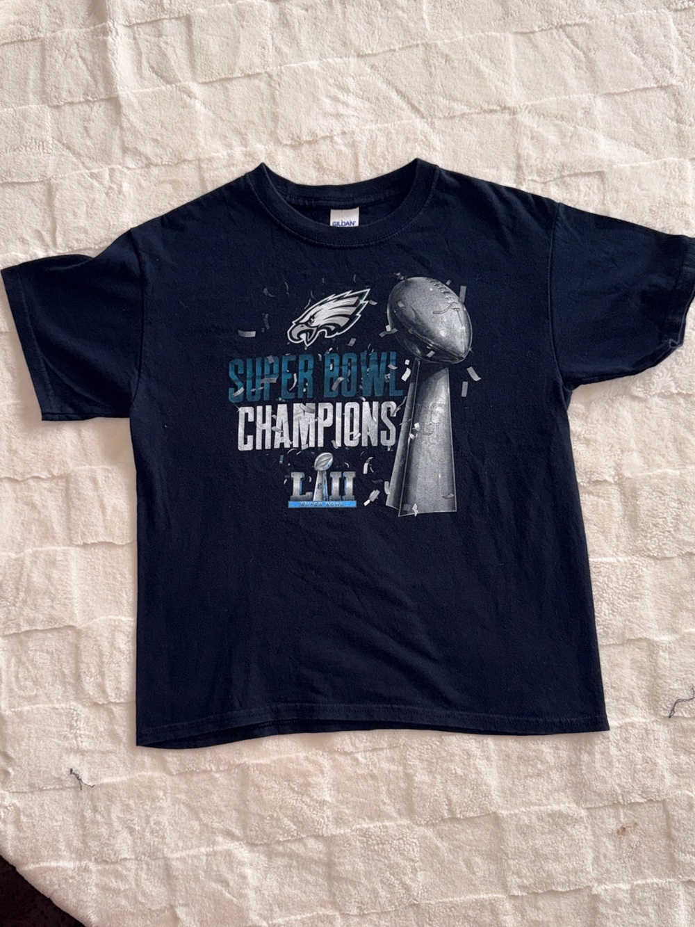 Philadelphia Eagles - NFL Football Superbowl Tee - Black Kids Large